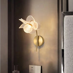 lampe murale moderne or blanc translucide forme fleur éclairage cuisine salle manger