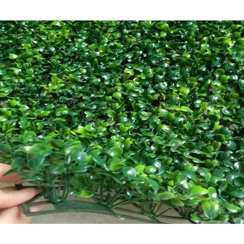 décoration murale moderne plante artificielle vert feuilles rondes herbe plastique extérieur intérieur accrochable haute