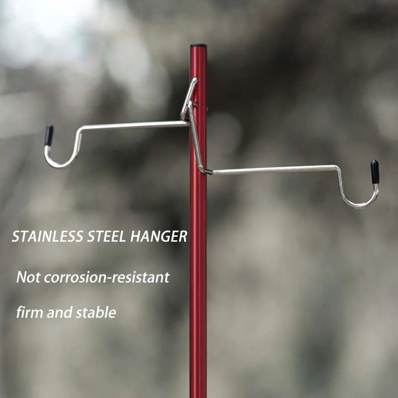 support lampe pliable clips corde élastique noir minimaliste camping table portable ultraléger aluminium