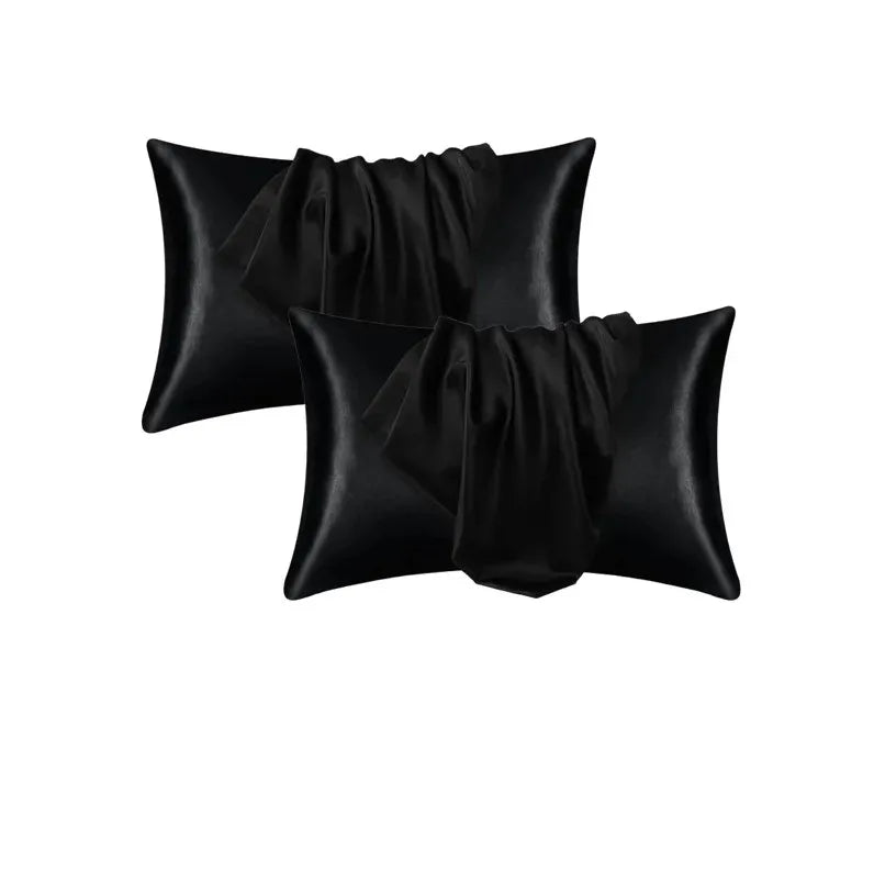 taie d'oreiller satin rose clair housse coussin moderne cheveux beauté sommeil nuit