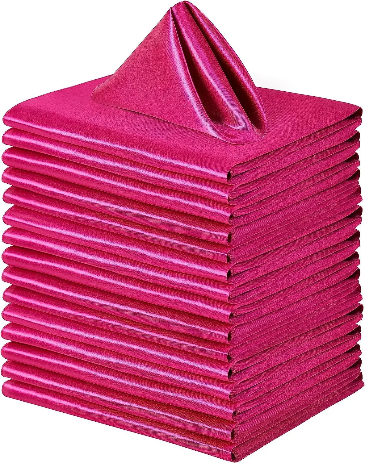 serviettes table satin vert classique réutilisables mariage fêtes maison restaurant uni opaques