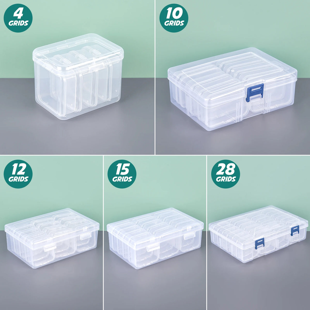 boîtes rangement transparentes modernes poignées compartiments grilles boîtes rangement transparentes poignées compartiments 10 grilles