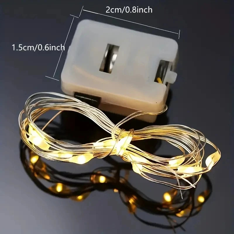 guirlande lumineuse fil cuivre led blanc chaud clips moderne étanche chambre vacances decoration