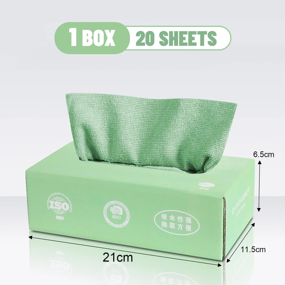 serviettes microfibre gris vert rose boîte 60 pièces nettoyage moderne cuisine maison
