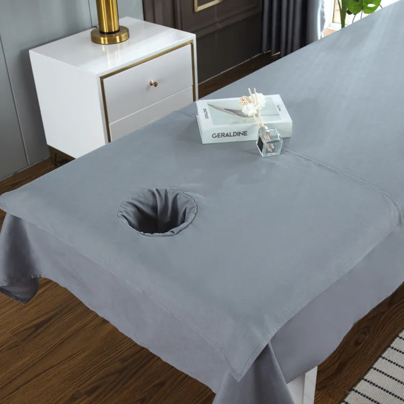 serviette tête ensemble literie salon beauté couverture drap face trou blanc minimaliste spa simple