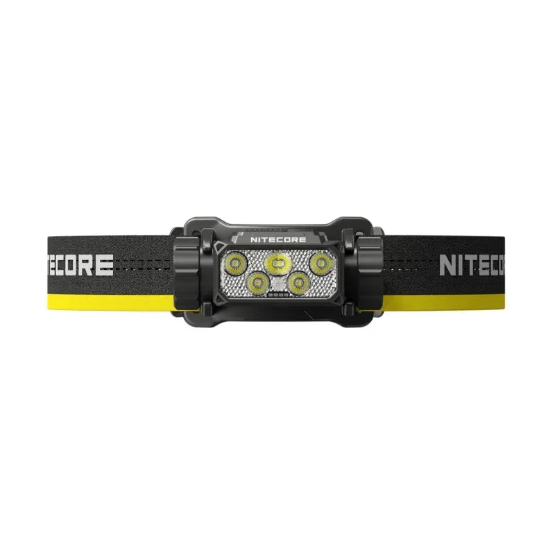 lampe frontale rechargeable led noir jaune gris blanc 180 angle faisceau
