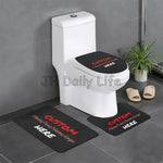 tapis toilette personnalisable photo texte noir moderne salle bain respectueux environnement trois pièces
