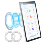 support magnétique tablette noir cuir rond moderne pratique auto collant