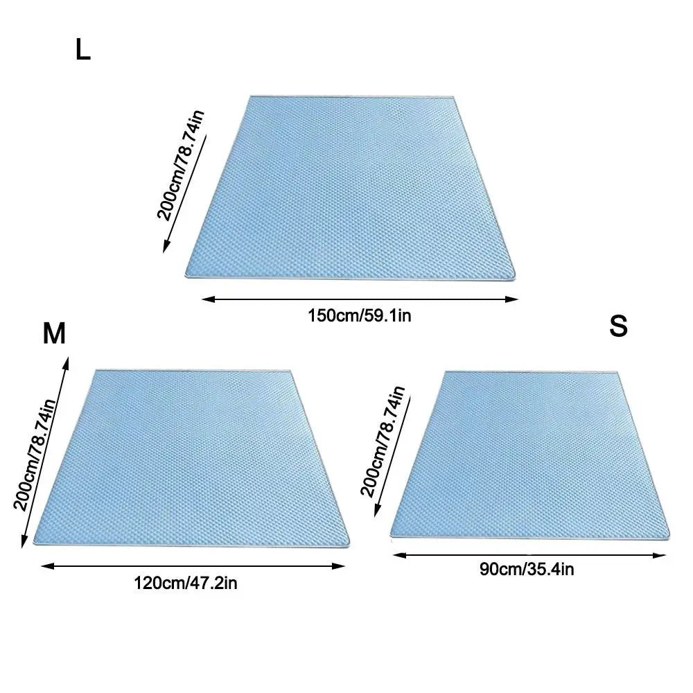 matelas rafraîchissant bleu clair texture géométrique moderne oreiller