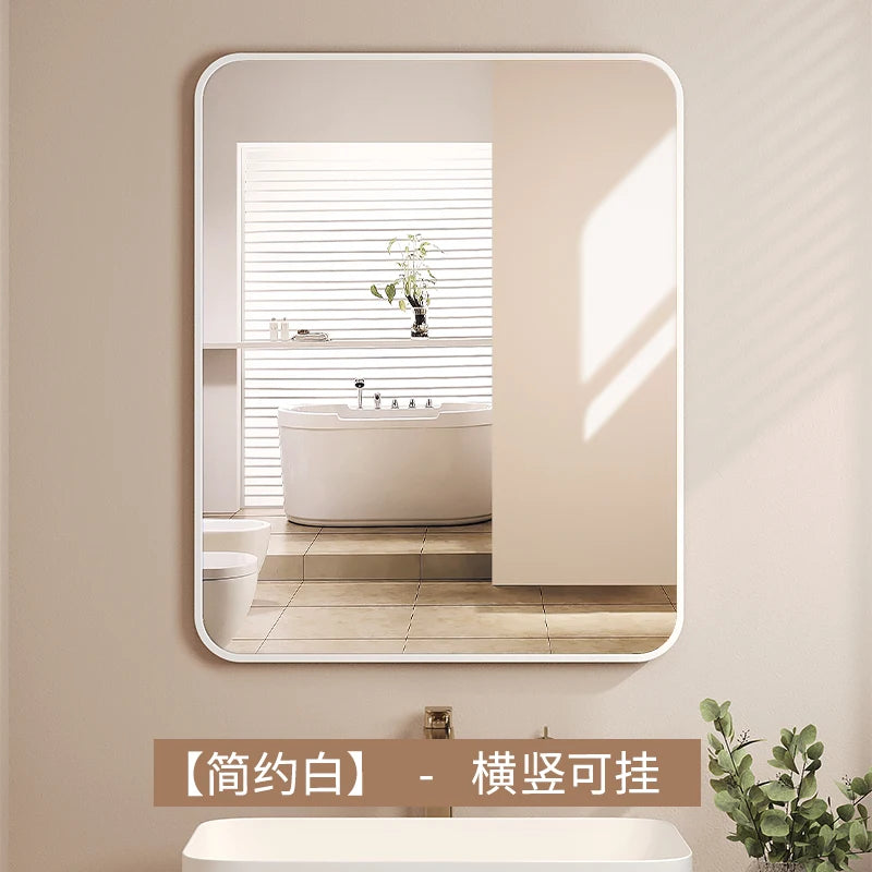 miroir moderne noir or blanc bord arrondi deco chambre salle bain