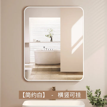 miroir moderne noir or blanc bord arrondi deco chambre salle bain
