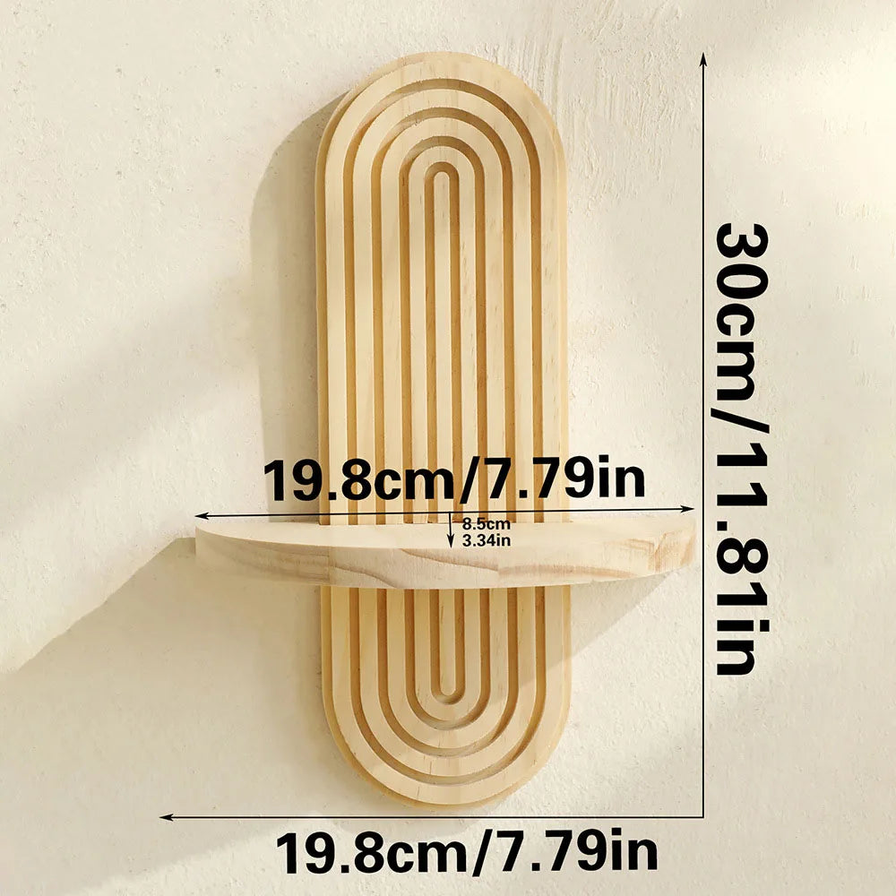 étagères murales bois naturel moderne minimaliste décoration maison plantes bougies figurines terrarium