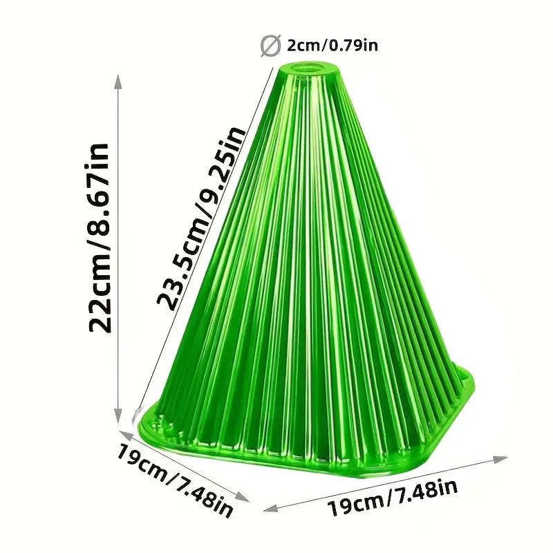cache plantes vert transparent rayures conique fixé sol protection plantes gel oiseaux escargots