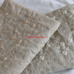 tissu coton lin brodé fleurs 3d beige clair classique decoration maison bricolage nappe oreiller