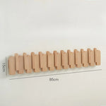 porte clés mural bois naturel moderne marron clair fixations adhésives sacs peluches hooks entrée