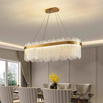 Suspension lumineuse moderne or verre dépoli blanc élégante encastrée lumière led chambre salon