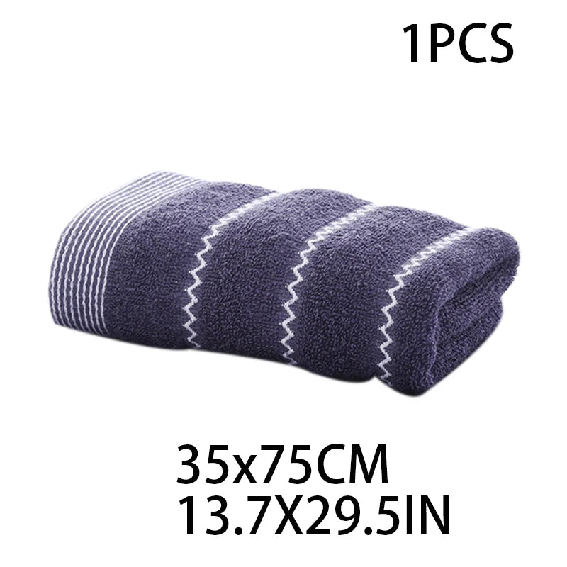 serviettes bain coton rayées gris marron classiques grandes tailles absorbantes maison