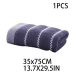 serviettes bain coton rayées gris marron classiques grandes tailles absorbantes maison