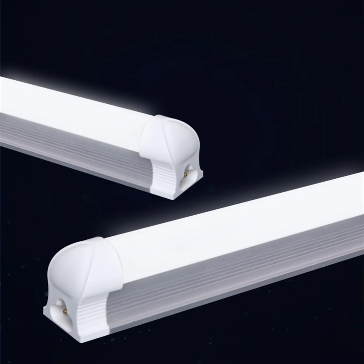 tubes led blancs modernes 25w 50cm lisses striés clips adaptateurs prise eu us