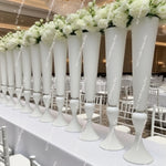 support fleurs métal blanc vase moderne décoration mariage table cérémonie arche fleurale blanc