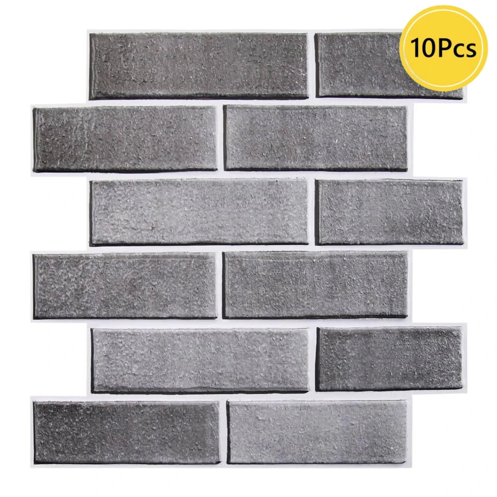 autocollants mur 3d brique imitation gris moderne rustique facile poser imperméable