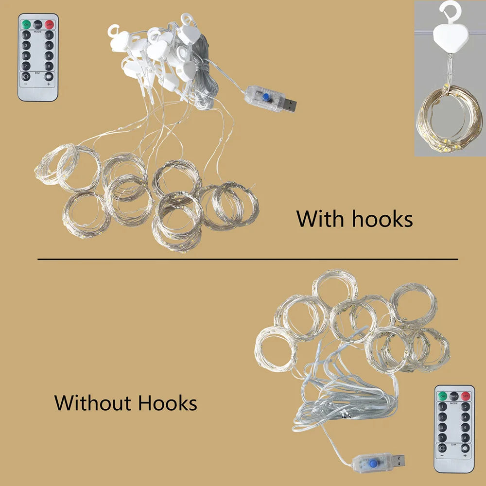 guirlande lumineuse led blanc moderne 3m 3m 300 led usb power crochets multifonction chambre