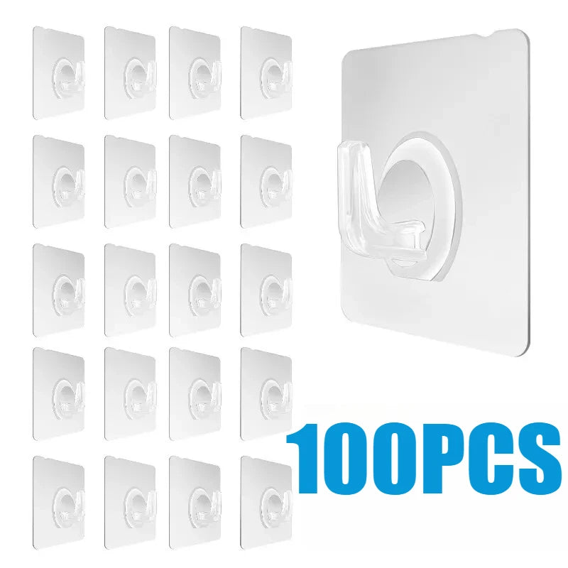 crochet mural transparent pvc adhésif moderne fixations murales accessoires salle bains cuisine multiples utilisation