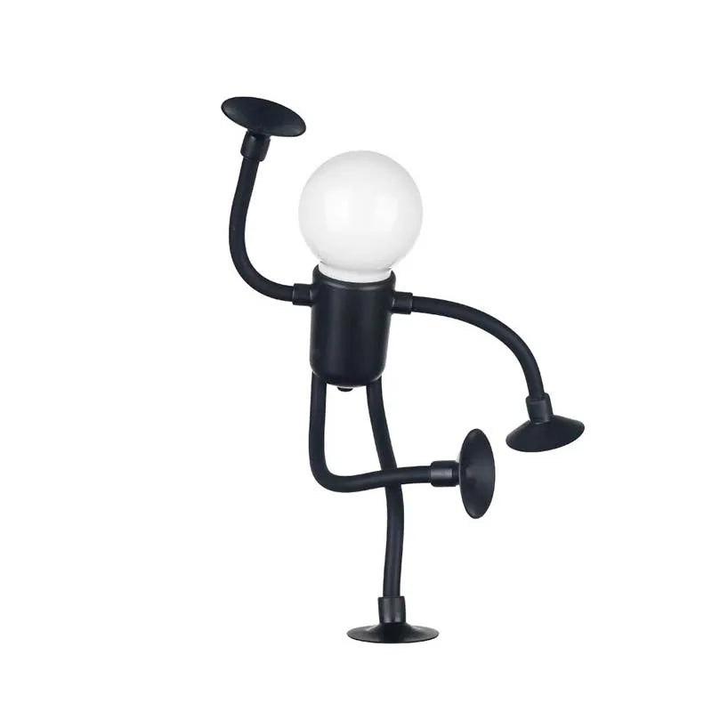 lampe table portable led personnage articulé bleu noir moderne suction cup chambre enfant