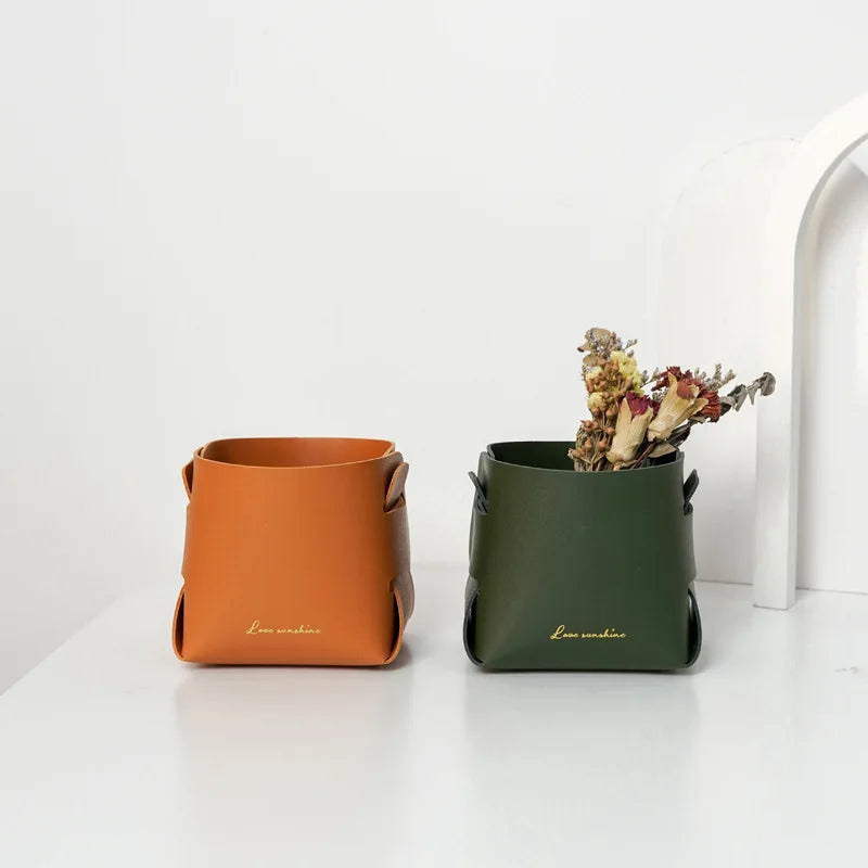 sac main simili cuir orange vert jaune moderne pliable poignées plantes sèches capacité charge