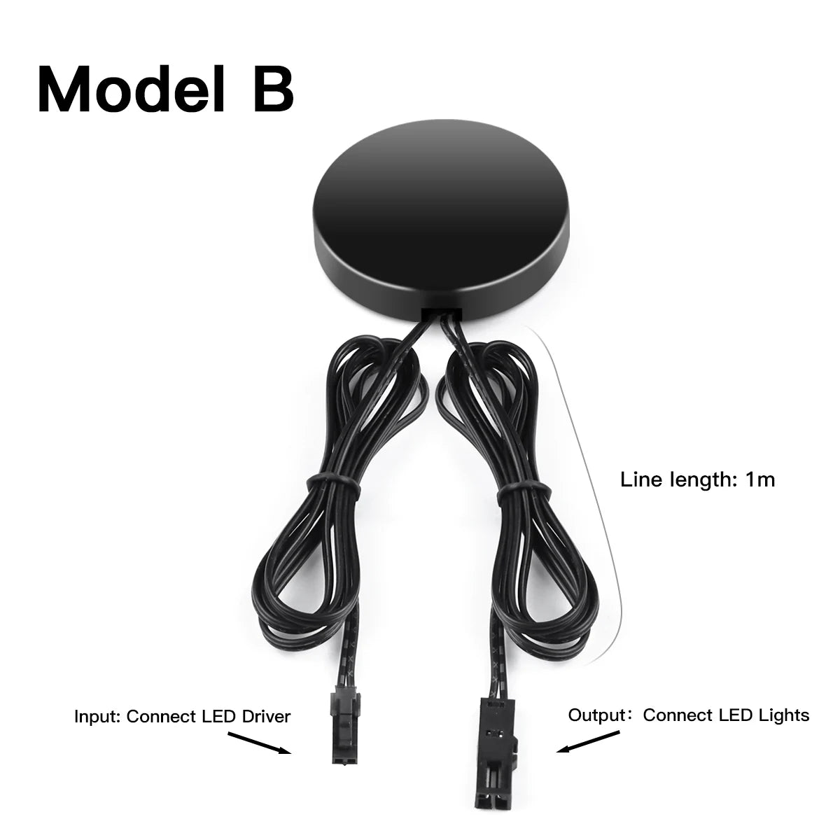 interrupteur tactile blanc noir rond lisse moderne adhésif câble connecteur 52mm 7mm touch dimmable
