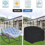 couverture chaise balançoire noire imperméable protection extérieure polyester moderne poignées