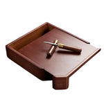 boîte thé marron foncé texture bois naturelle classique rouleau thé couteau thé