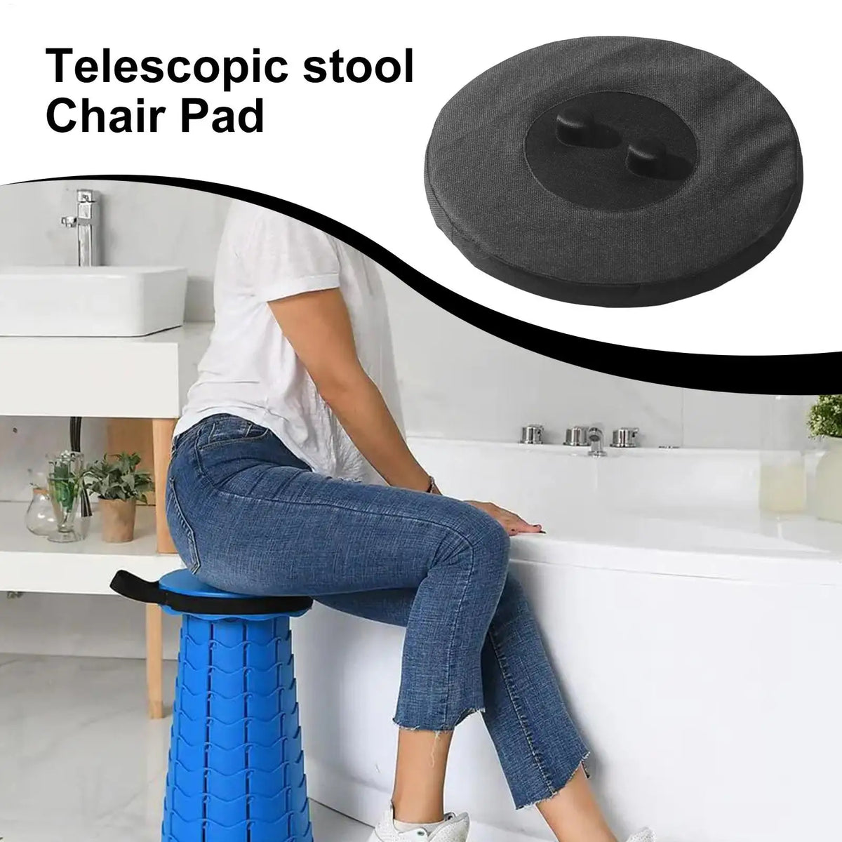 coussin chaise noir mousse mémoire forme rond tissu uni moderne ceinture élastique facile nettoyer