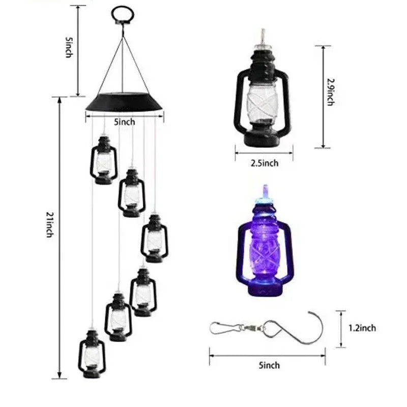 lanterne solaire transparente vintage abs rechargeable soleil couleur noir bleu verte orange rose rouge