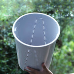 Pots fleurs modernes plastique vert couvercle motif branches blanc minimalistes