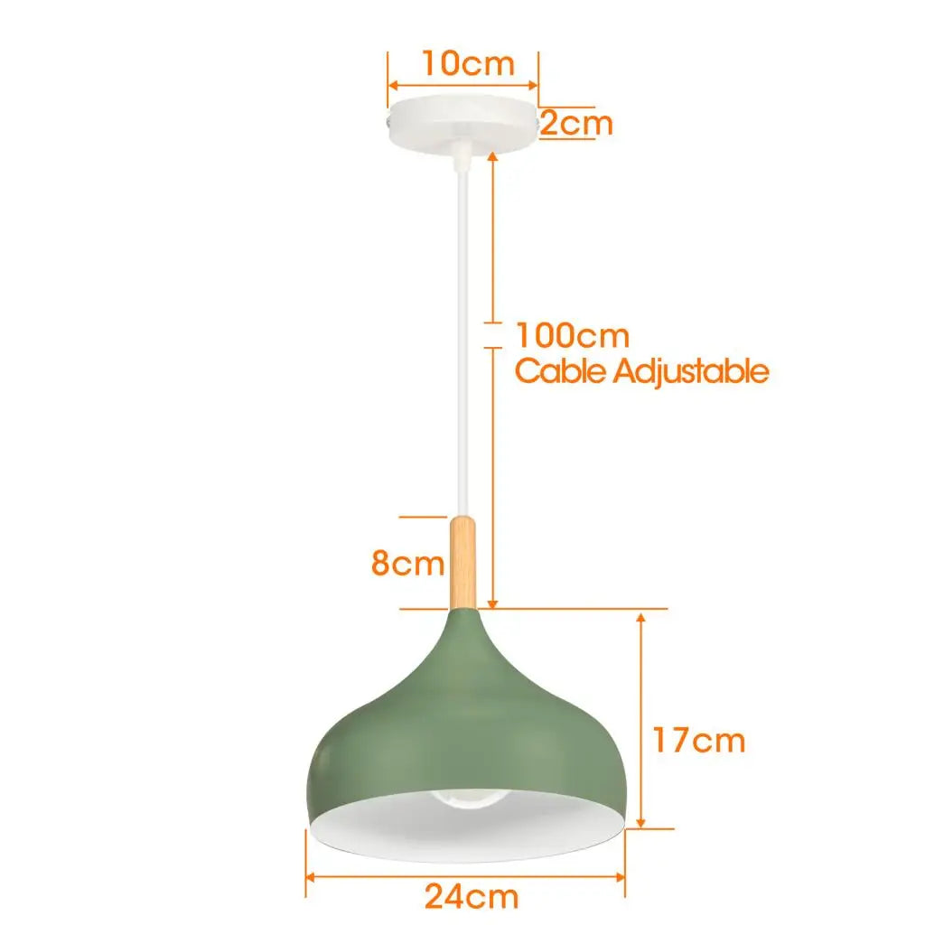 suspension lumineuse moderne vert conique câble suspendu salon chambrehôtel