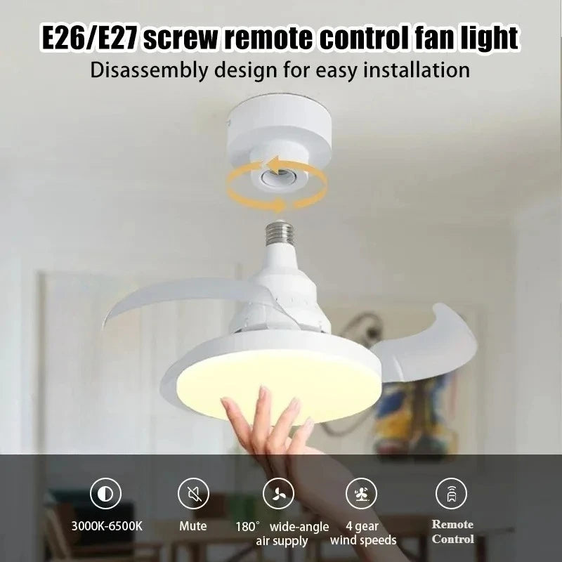 ventilateur rétractable lumière led blanc moderne télécommande variateur intensité minimaliste contemporain