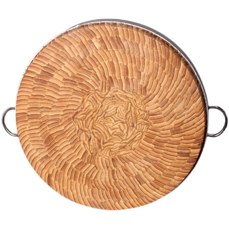 planche découper bois double face recto verso coupe viande légumes facile nettoyage annneau métallique