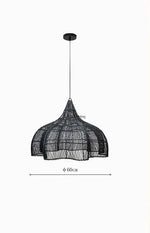 lampe suspendue rotin bois naturel rustique moderne salon cuisine lumière chaude