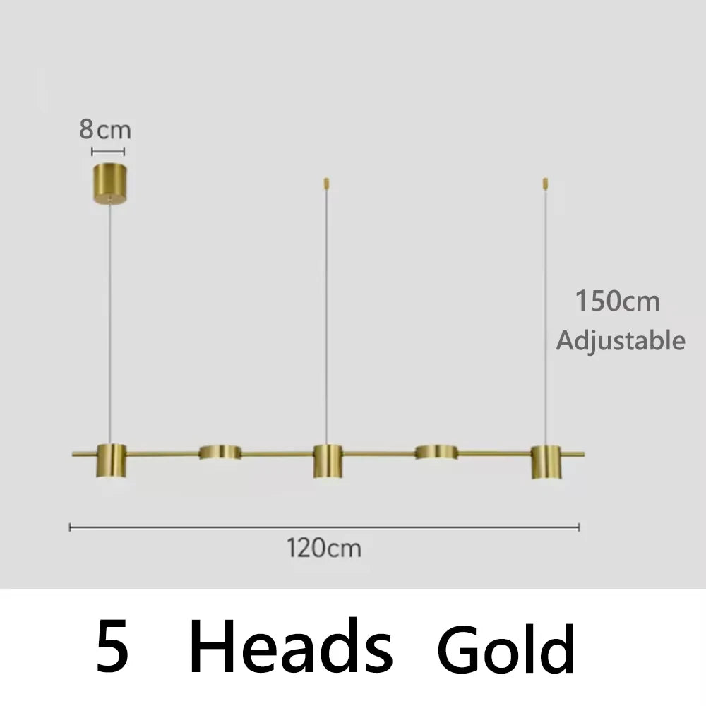 lampe suspendue moderne or câble ajustable flux lumineux 2000 82000 led certification rohs cem