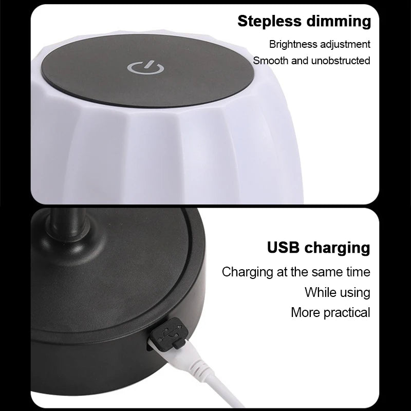 lampe table rechargeable led hauteur réglable sans fil moderne blanc noir minimalisteTouchable