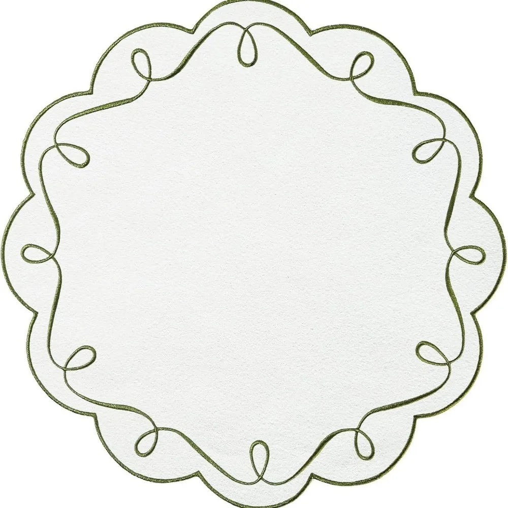 assiettes table classiques blanc rose pâle motif floral bordure décorative respectueux environnement 38x38cm