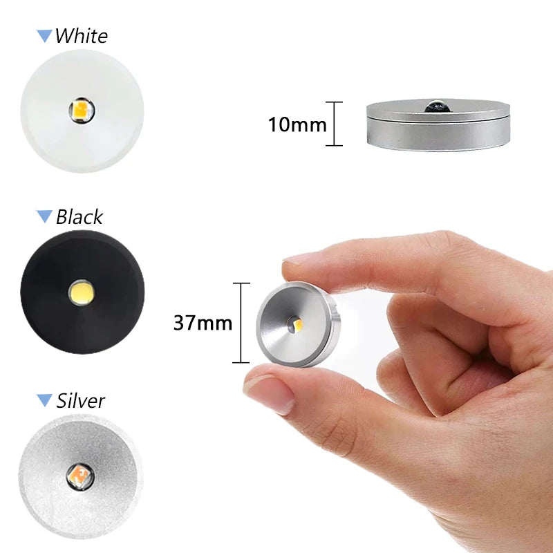 projecteur led mini blanc noir argent adhésif cable usb 3w 5v multiple couleurs
