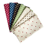 serviettes polyester coton rouge bleu marine vert beige coeurs points classique