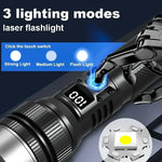 lampe poche led rechargeable zoom écran numérique 15w 100mètres noir texturé moderne