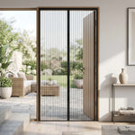 rideau porte adhésif noir blanc rayures moderne anti moustiques 80*210cm 90*210cm 100*210cm 110*210cm 120*210cm