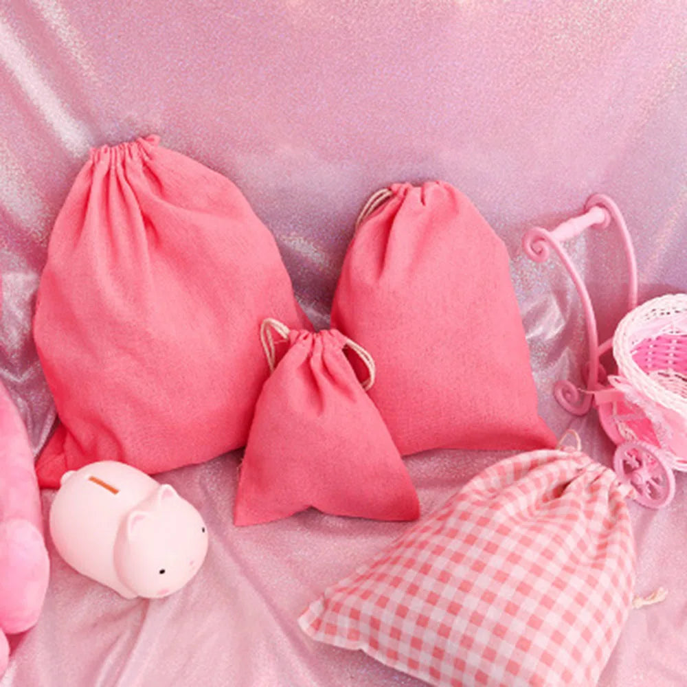 sac rangement coton rose flammes fraises vintage doux portefeuille voyage