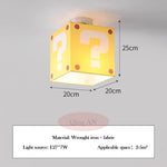 lampe moderne jaune question mark points rouges ludique lumière enfants chambre