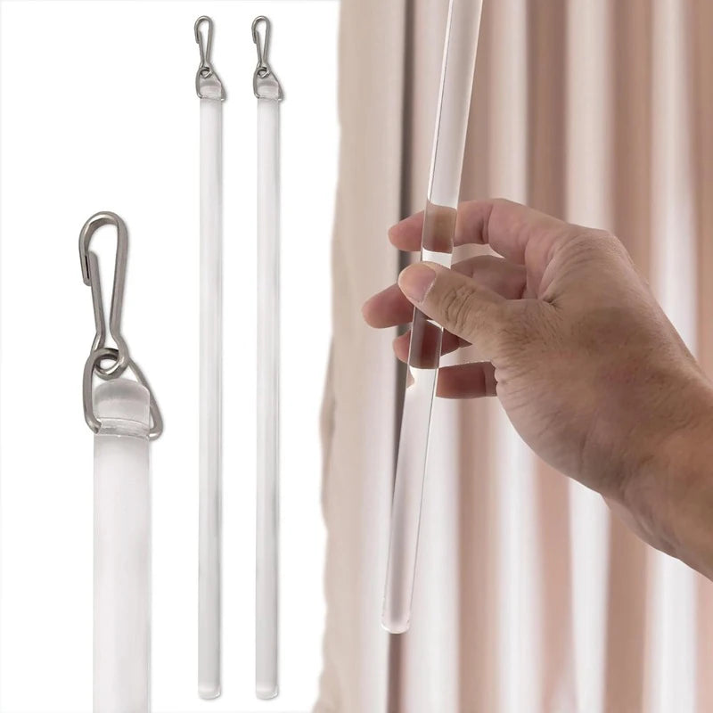 tringles suspension rideaux transparents blancs modernes crochets minimalistes 43cm