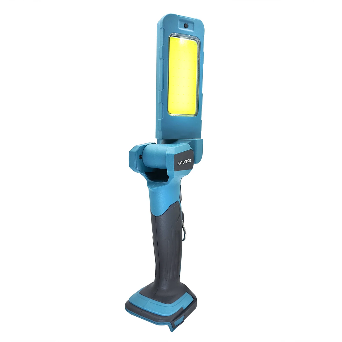 lampe travail led rechargeable batterie ion lithium poignée bleu turquoise gris professionnel rotatif 180